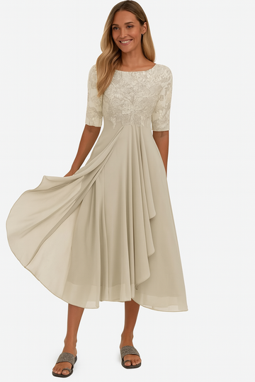 Ximena - Elegantes Damen-Spitzenkleid Knielang