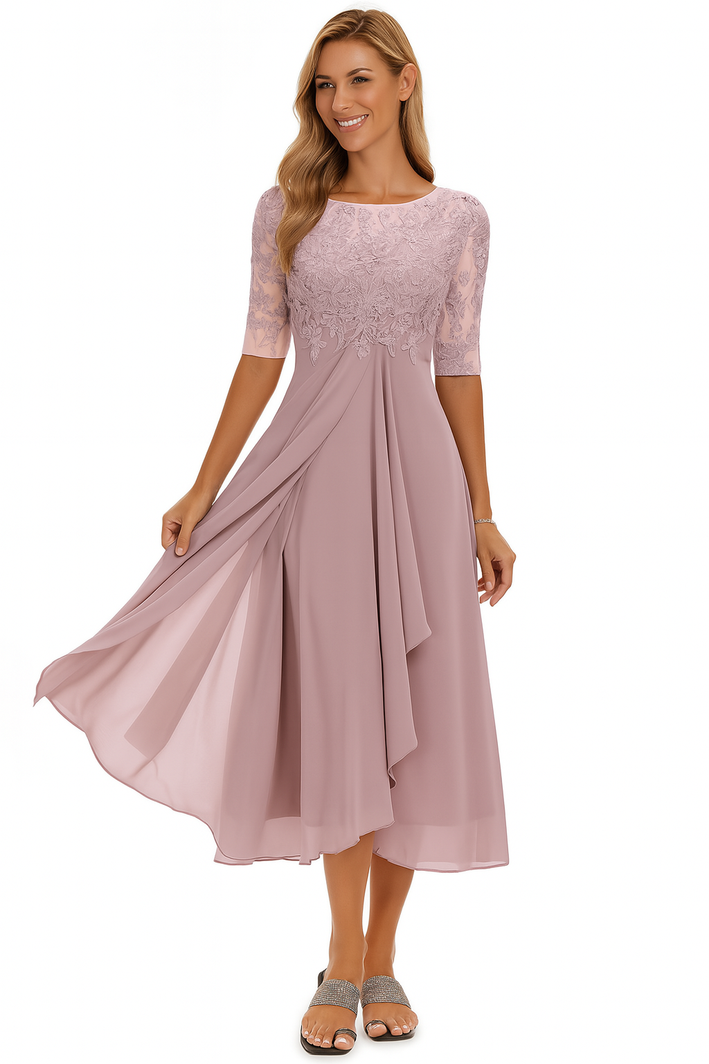 Ximena - Elegantes Damen-Spitzenkleid Knielang