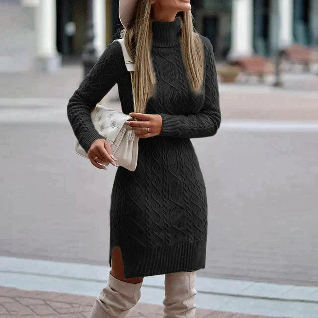 Zylia - Schickes Winter-Strickkleid Elegant