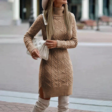 Zylia - Schickes Winter-Strickkleid Elegant