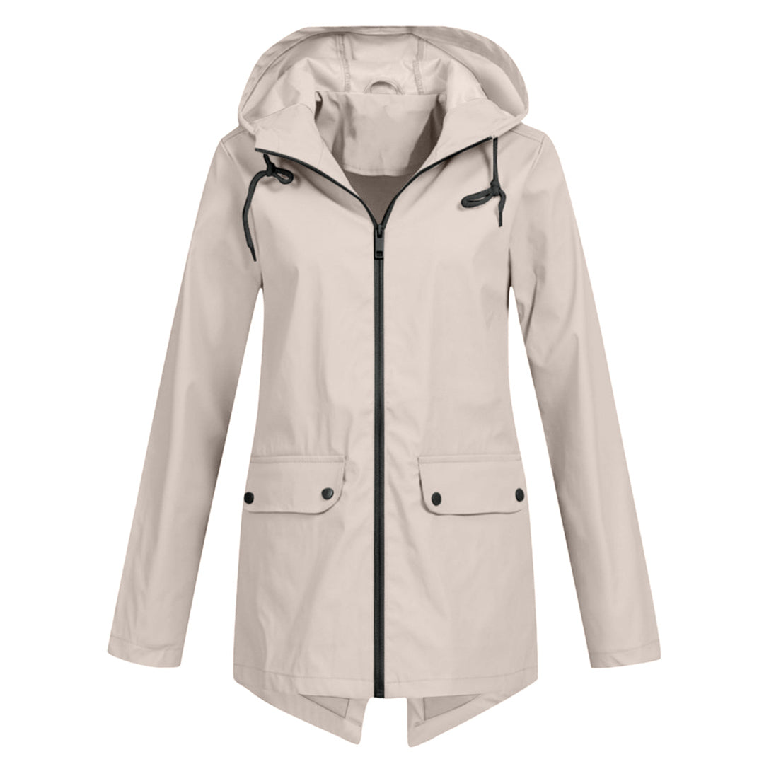 Aredhel - Langer Regenmantel mit Kapuze für Damen