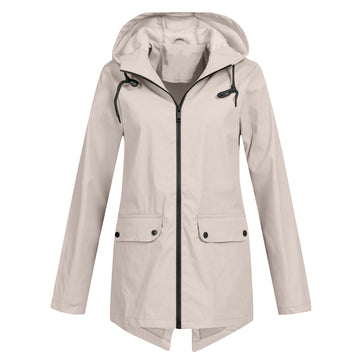 Aredhel - Langer Regenmantel mit Kapuze für Damen