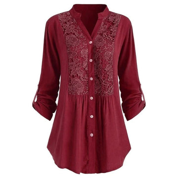Callie - Luftige lange Bluse Puffärmel