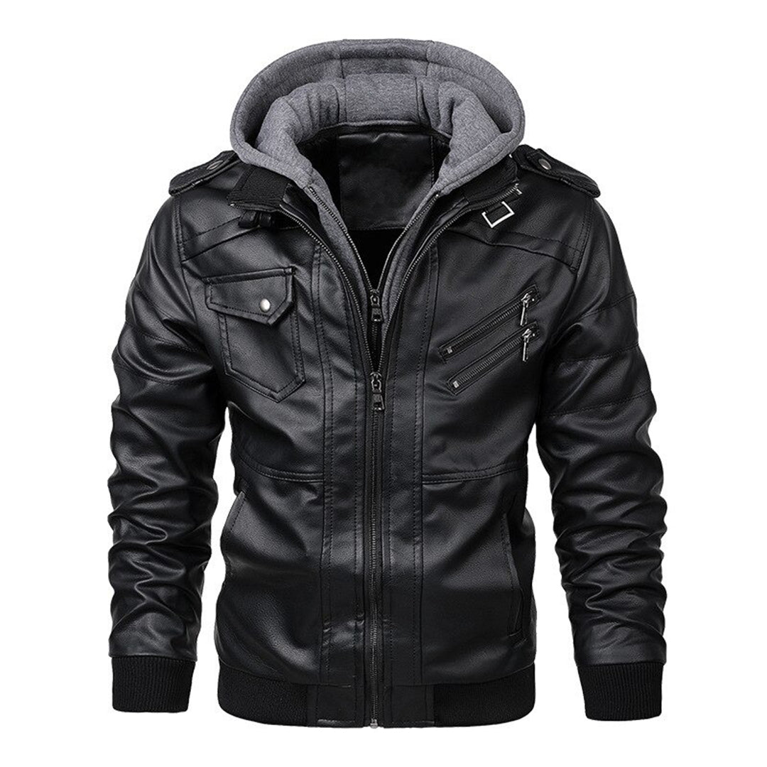 Legolas - Lässige Jacke aus Leder mit Kapuze für Herren
