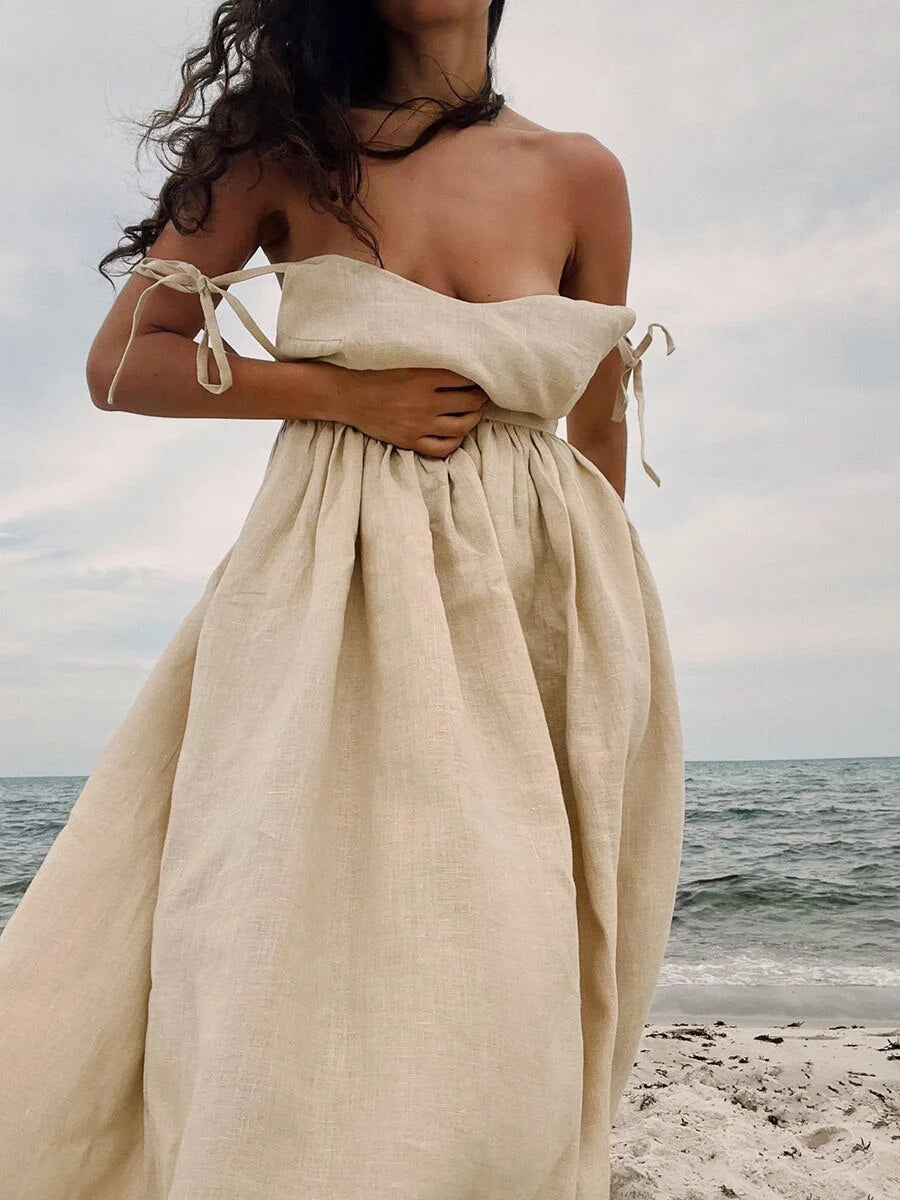 Madeline - Vintage Strandkleid aus Leinen