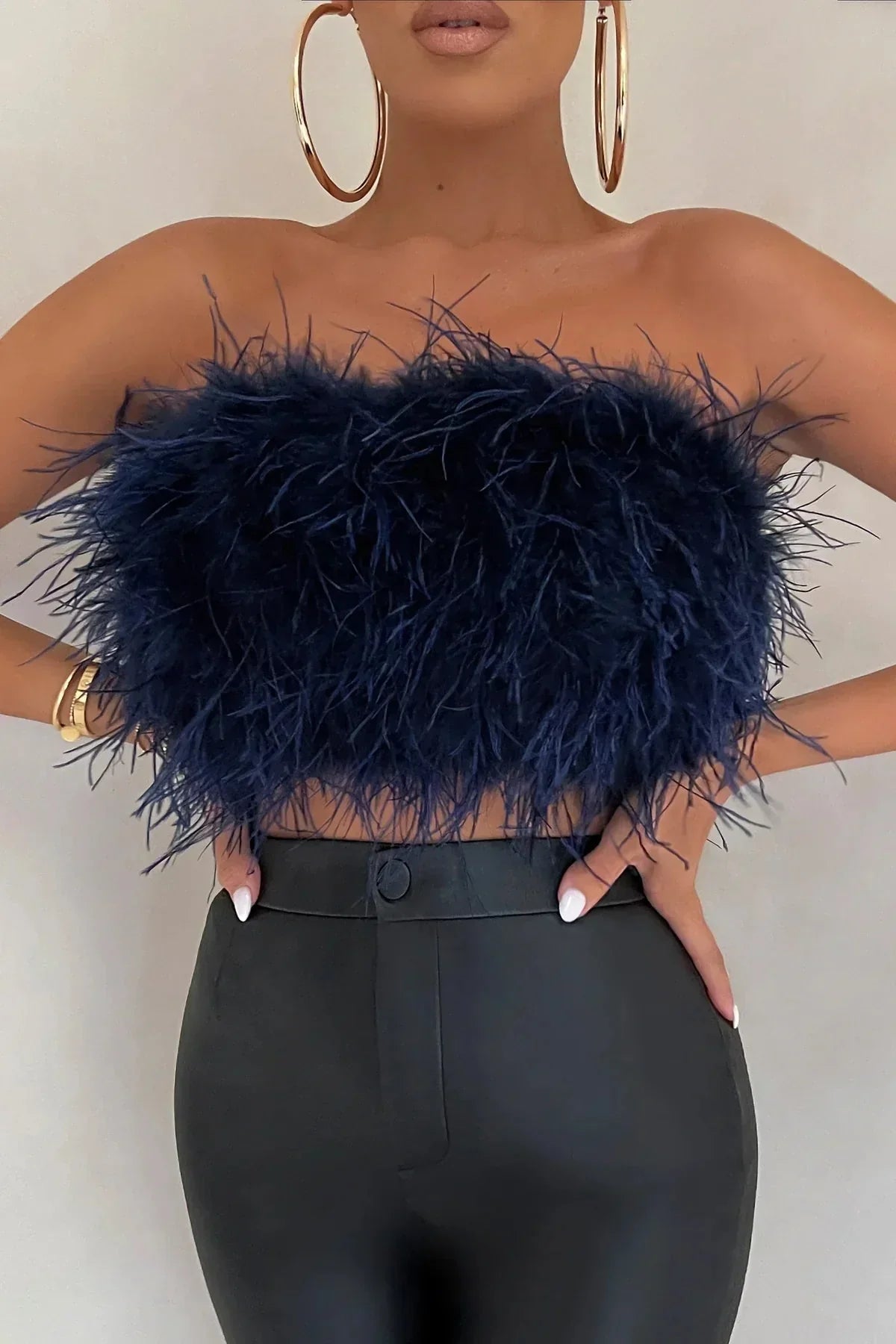 Katrine Feather Top | Stilfuld fjer-top er en top-trend i år-Boetiek Moda