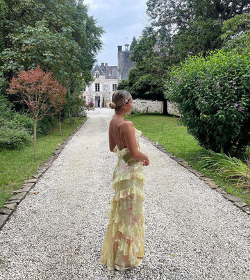 Gudrun - Romantisches Damen-Maxikleid mit Rüschen