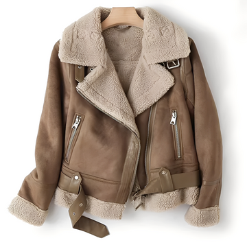 Yasmine - Warme Bikerjacke für Damen aus Lammfell
