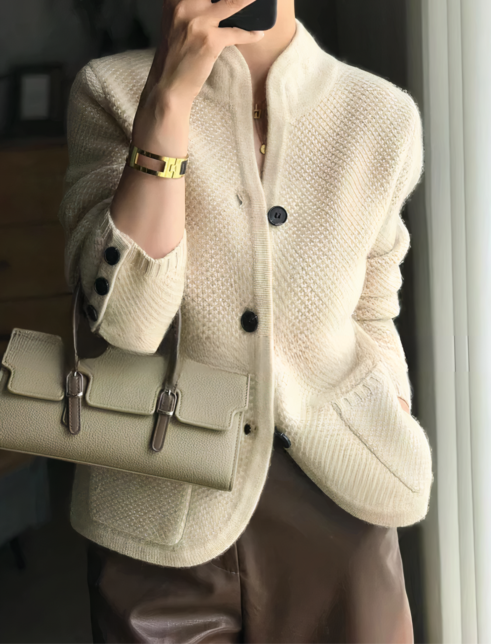 Edda - Strickjacke aus Kaschmir mit Knopfverschluss
