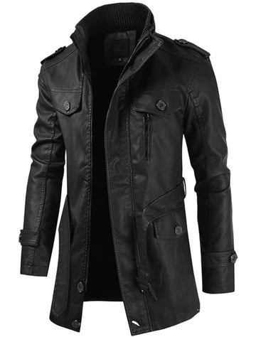 Brook - Robuste Lange Lederjacke Herren