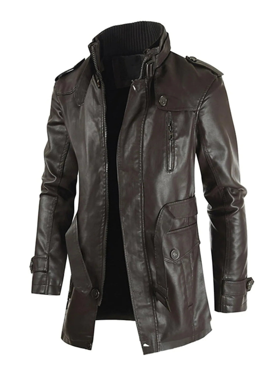 Brook - Robuste Lange Lederjacke Herren