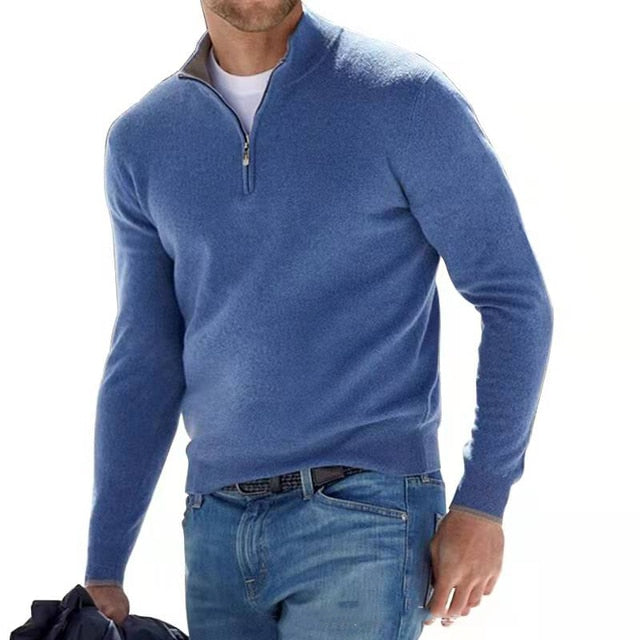 Franco - V-Ausschnitt Pullover mit Reißverschluss