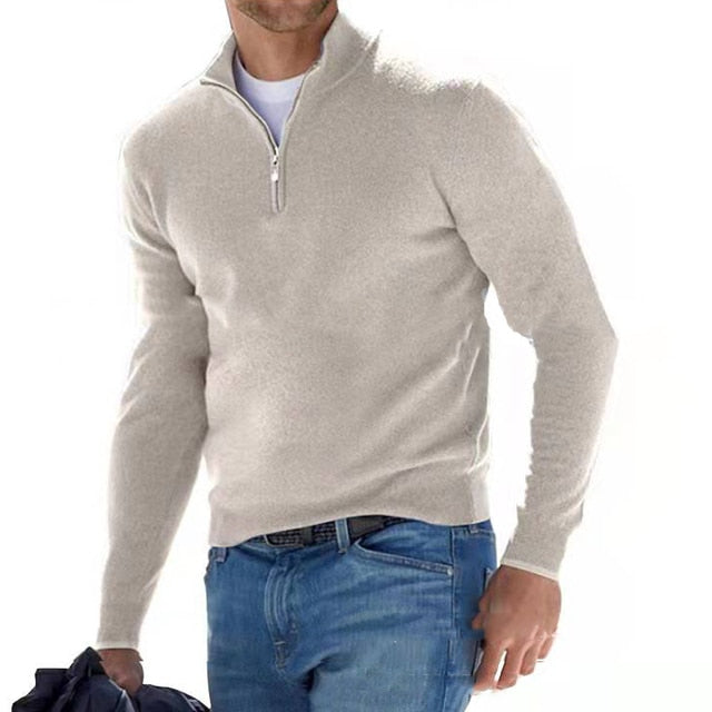 Franco - V-Ausschnitt Pullover mit Reißverschluss