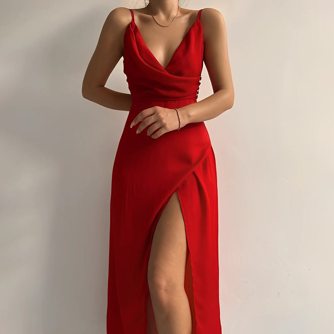 Yael - Luxuriöses Wickel-Maxikleid Damen