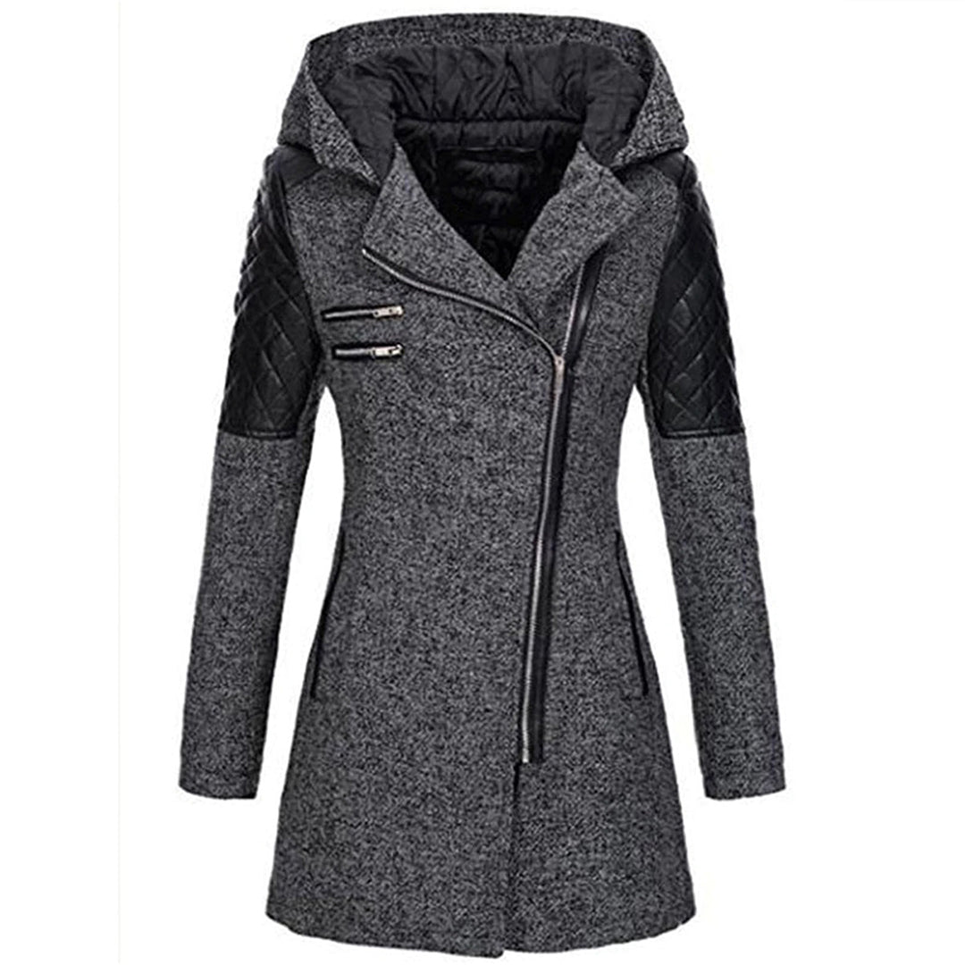 Genya - Langer Wintermantel Damen mit Kapuze