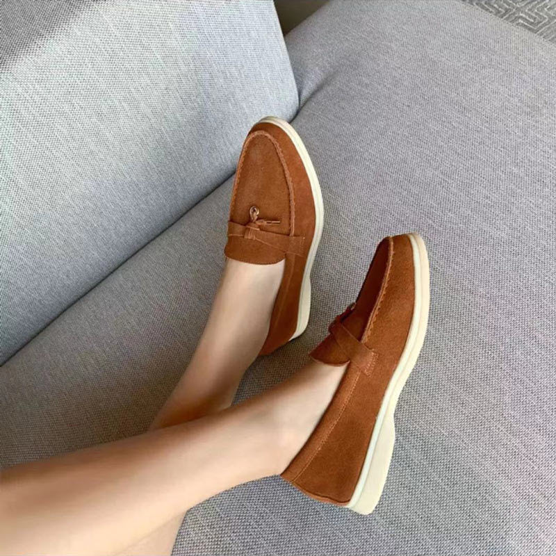 Vianne - Damen Stilvolle Bequeme Wildleder Loafer mit Quasten