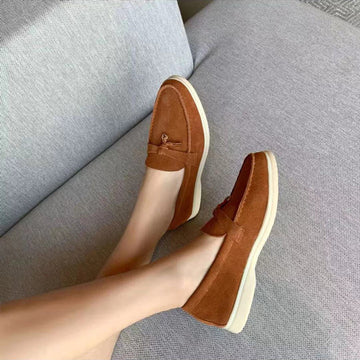 Vianne - Damen Stilvolle Bequeme Wildleder Loafer mit Quasten