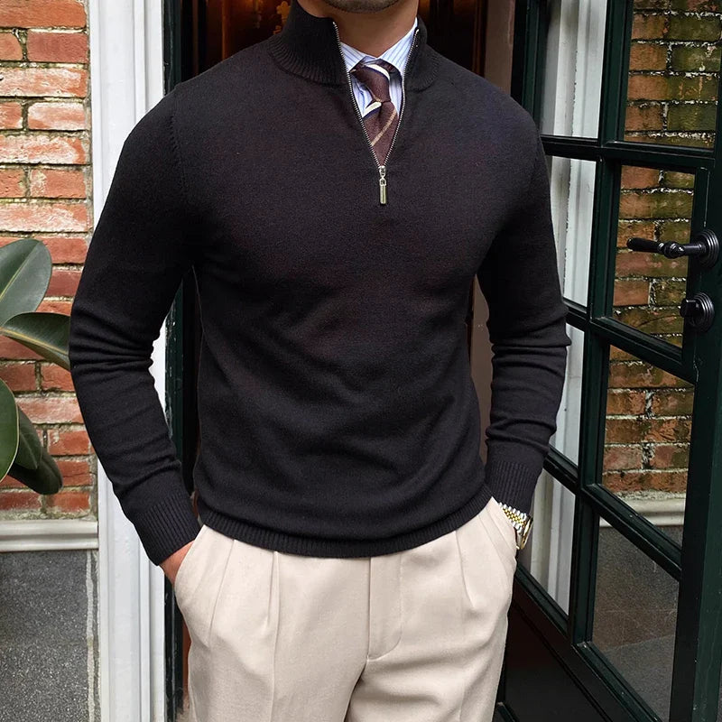 Orion - Herren-Pullover mit Halb-Reißverschluss Elegant