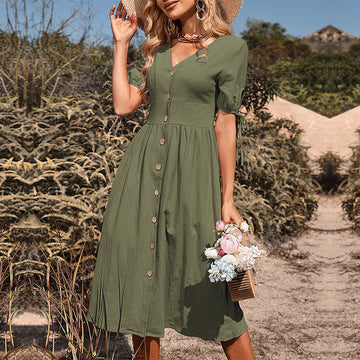 Laureen - Lässiges Midikleid mit Knöpfen