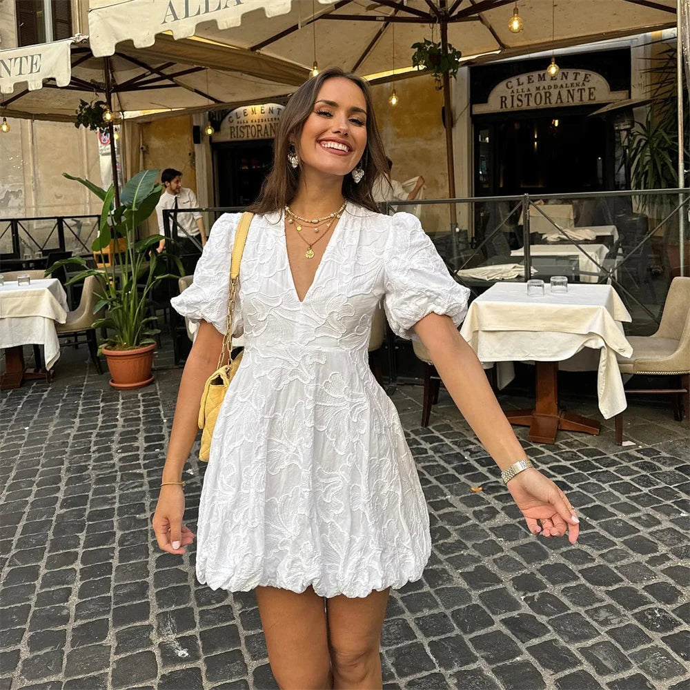 Gytha - Elegantes weißes Kleid für Damen