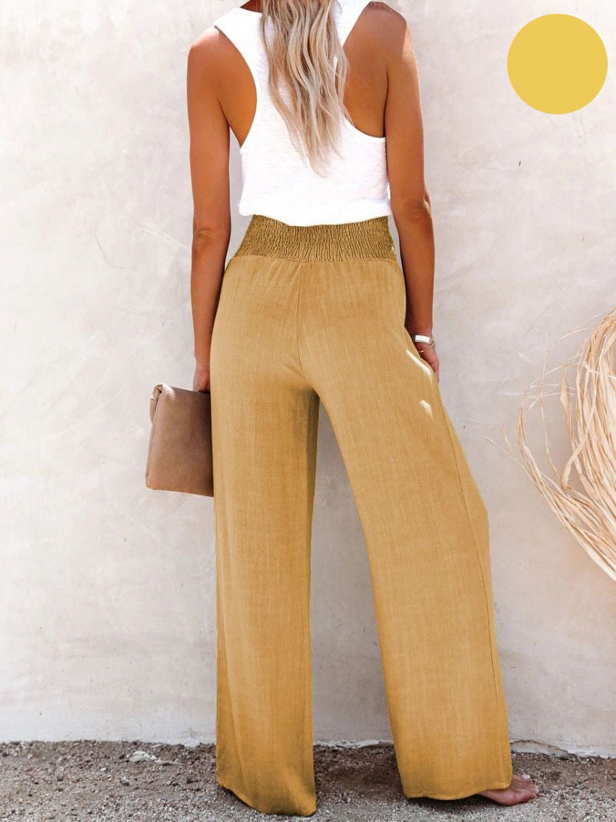 Sophia – Hoch taillierte Hose Baumwolle & Leinen