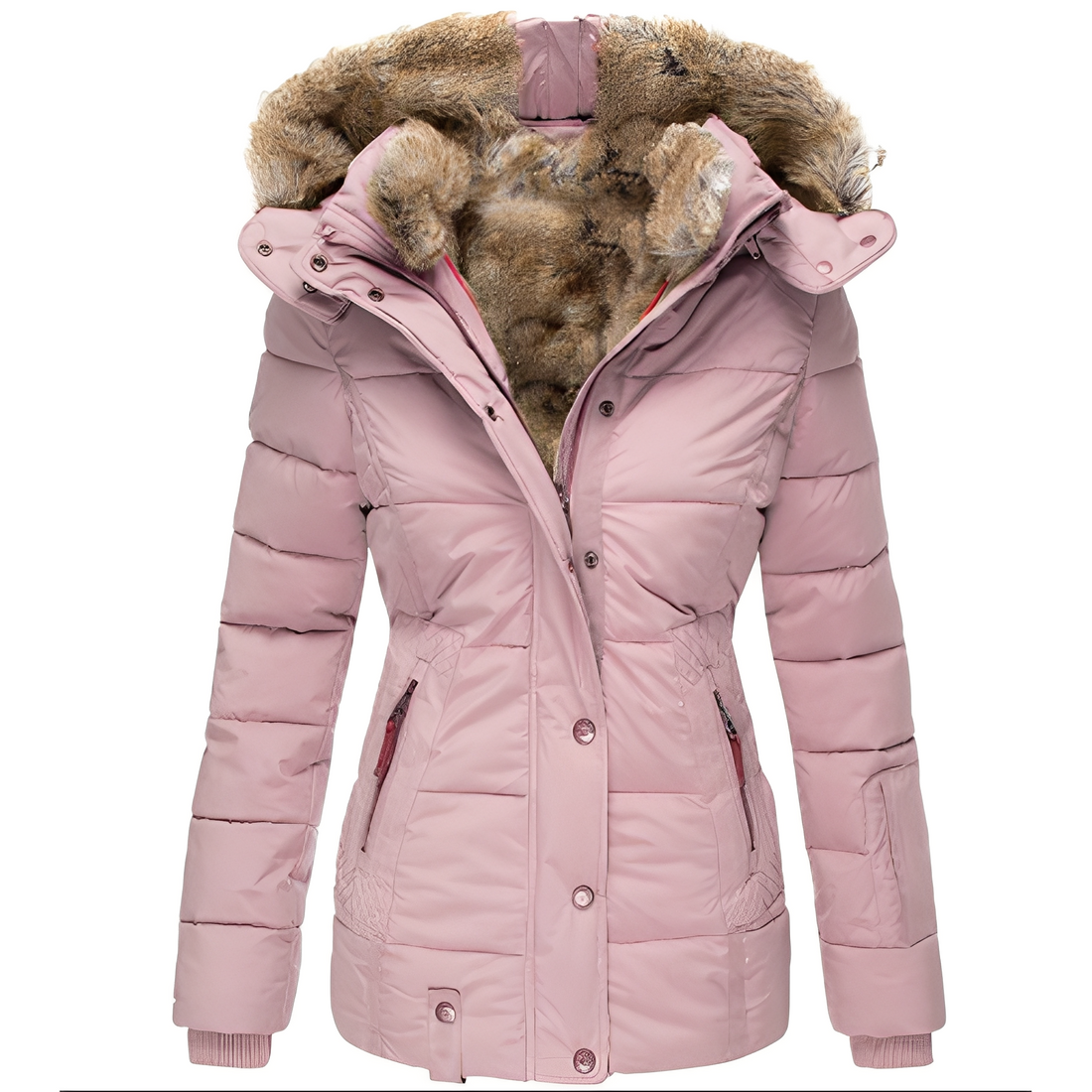 Odelia - Schicke, figurbetonte Jacke mit Pelzkragen für Damen