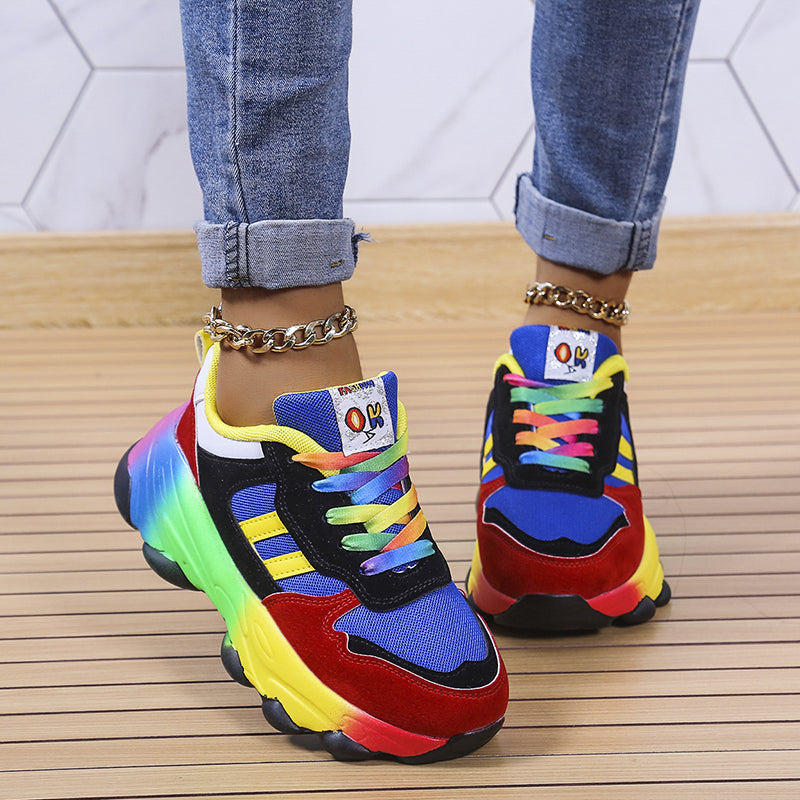 Jolie - Bunte Damensneakers mit Plateau-Sohle