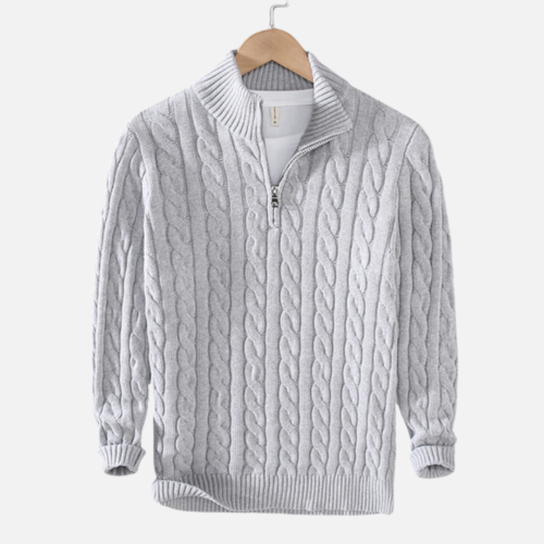 Corvus - Herren-Pullover mit Halb-Reißverschluss