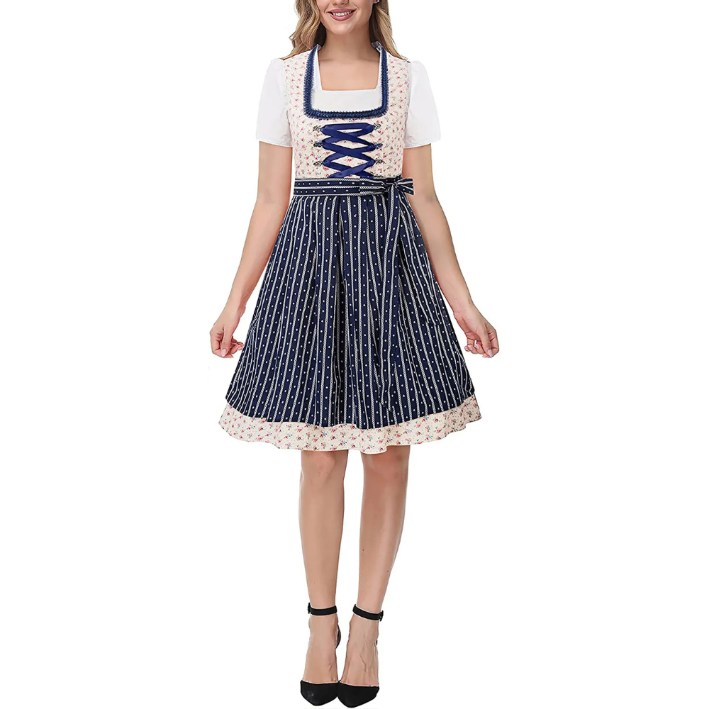 Haven - Damen Schickes Blaues Oktoberfest Dirndl Kleid