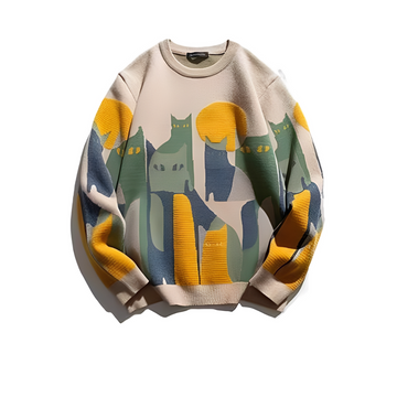 Jerome - Bequemer bedruckter Herrenpullover