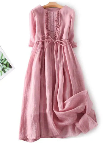 Odarike - Luftiges Naturfaser-Kleid Damen