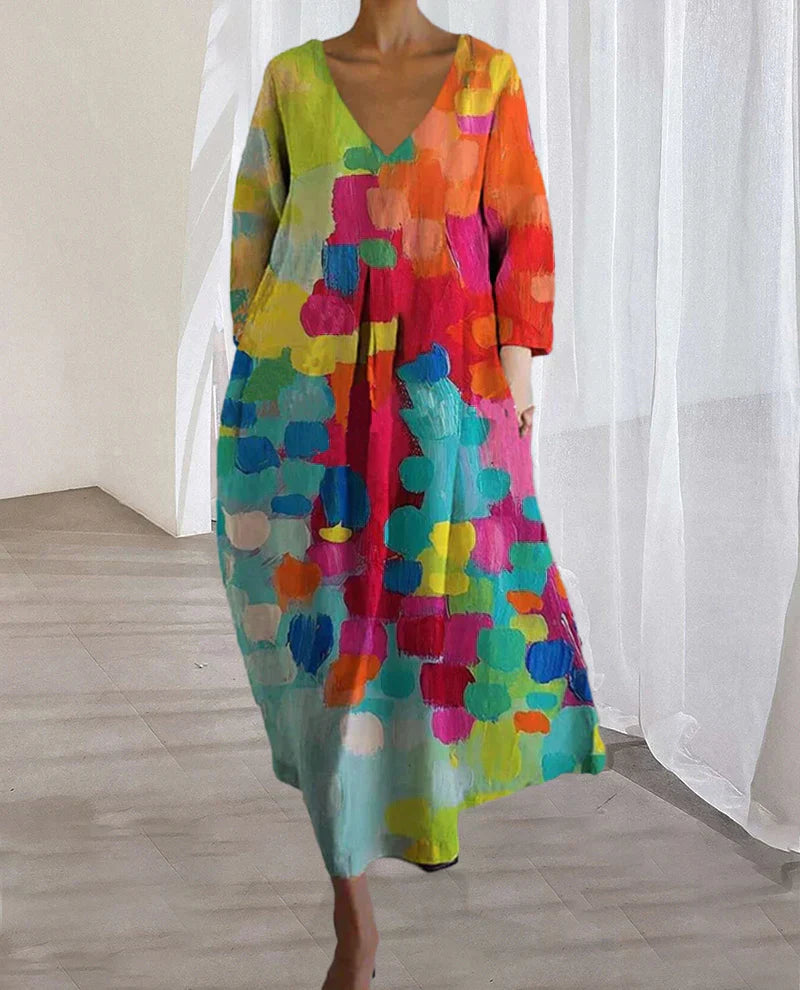 Yoren - Damenkleid mit buntem Muster