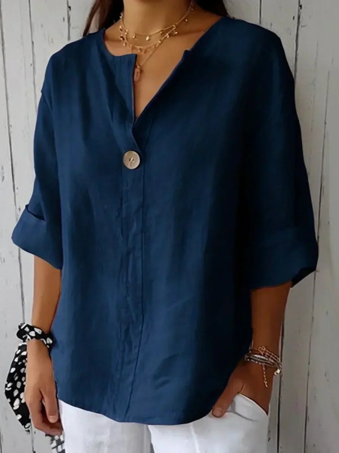 Siggy - Bequeme Bluse mit V-Ausschnitt
