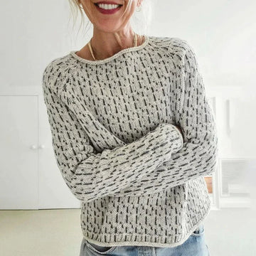 Marina - Grauer Strickpullover mit Boot-Ausschnitt