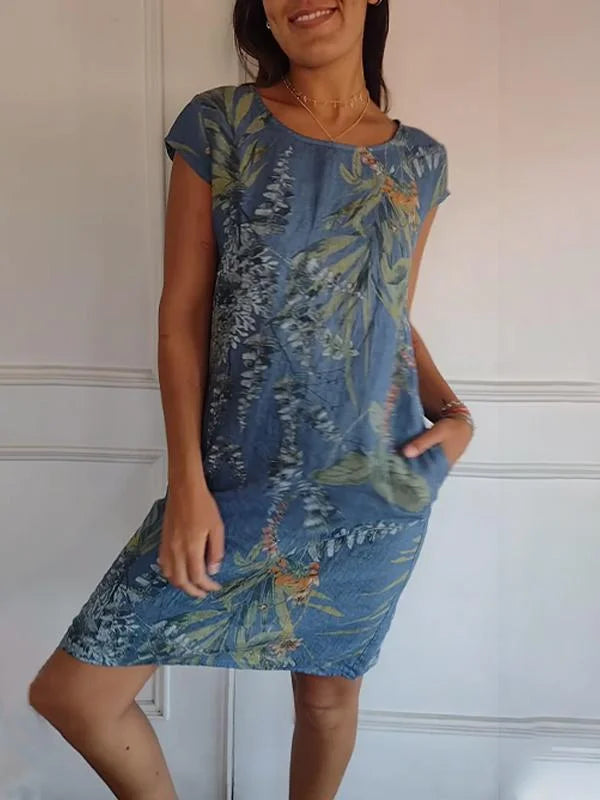 Britt – Kleid mit Aufdruck und rundem Ausschnitt