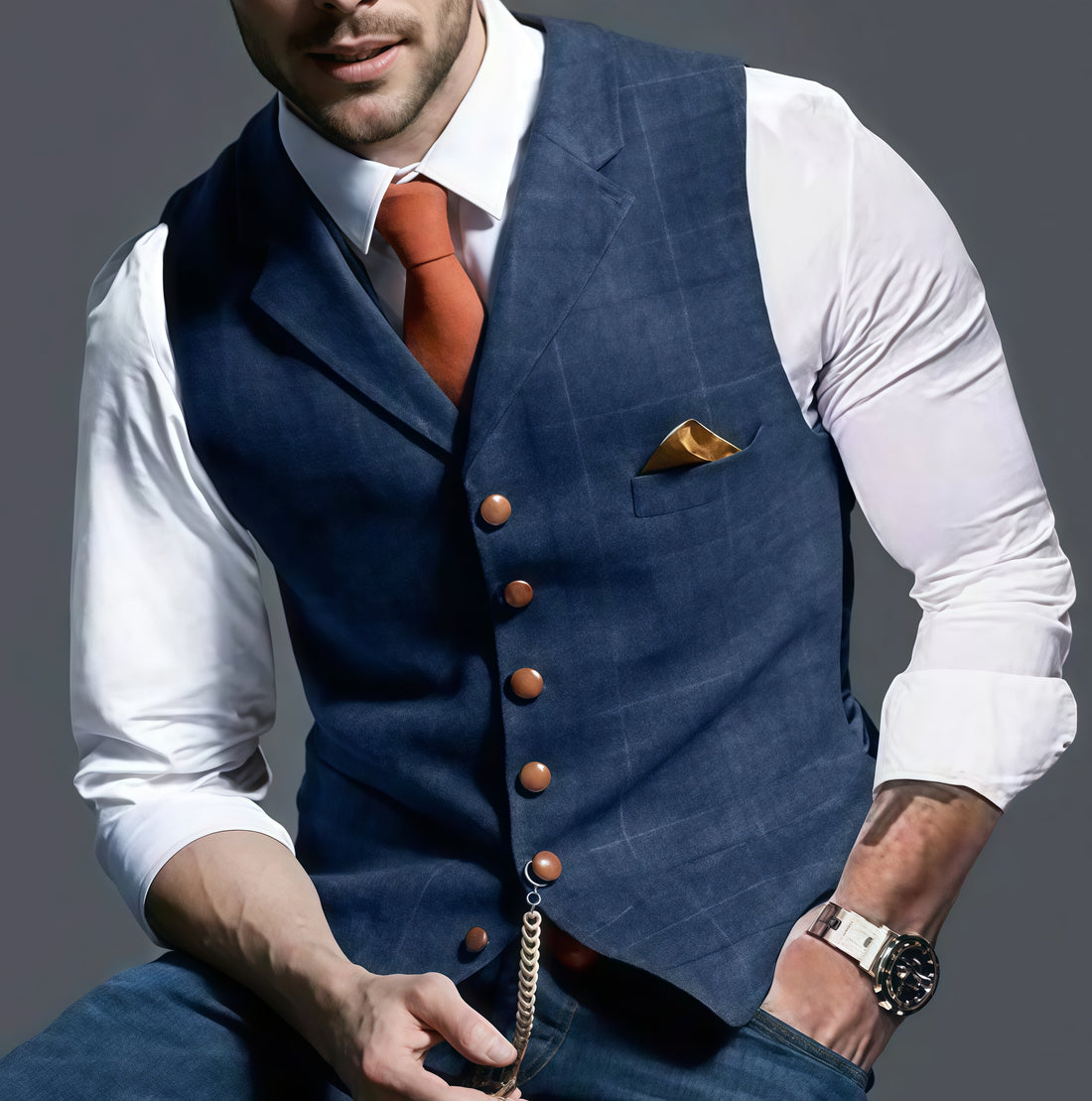Jon - Elegante Retro-Weste für Herren