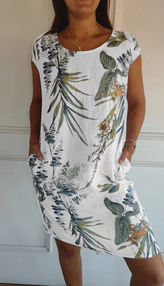 Britt – Kleid mit Aufdruck und rundem Ausschnitt