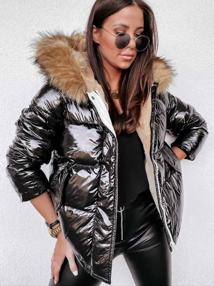 Rebecca - Winterjacke für Damen in Metallic