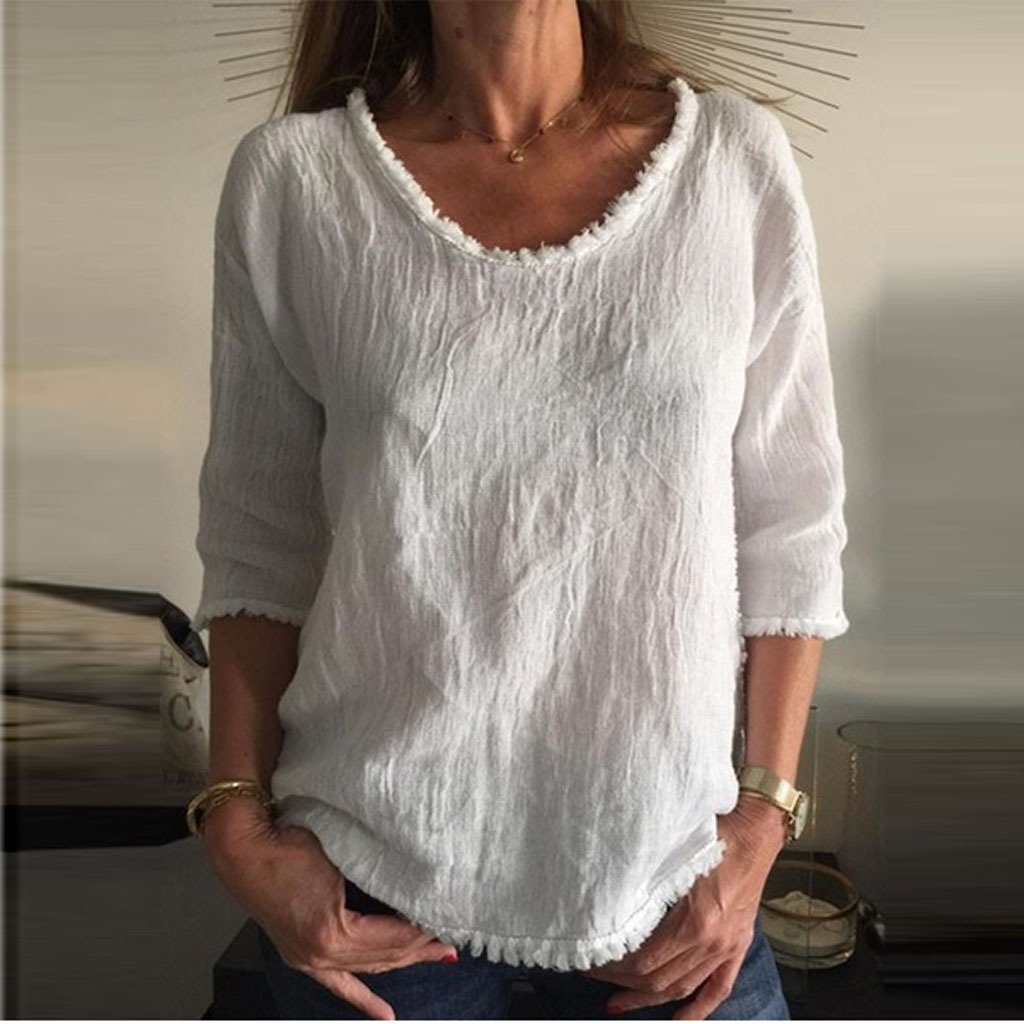 Bettina - Lässiges Damen-Top aus Leinen für einen stilvollen Sommer