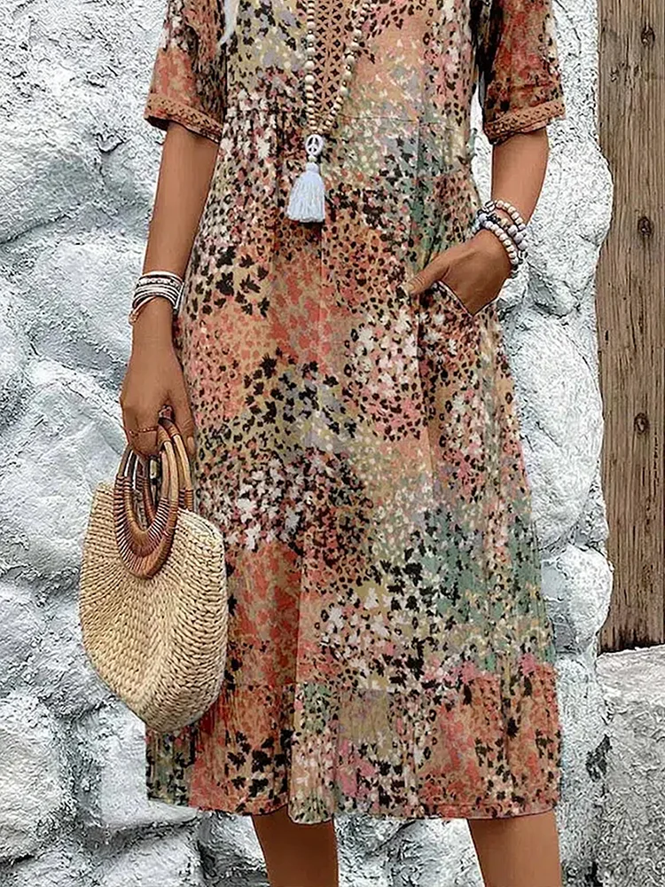 Caramina - Stilvolles Midi-Kleid Damen Sanft