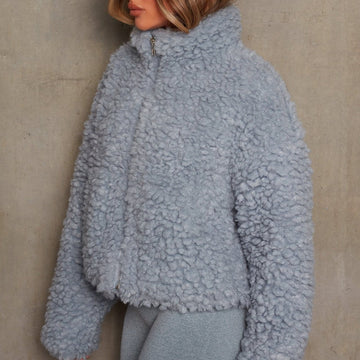 Prunella - Trendige kurze Wolljacke mit Reißverschluss