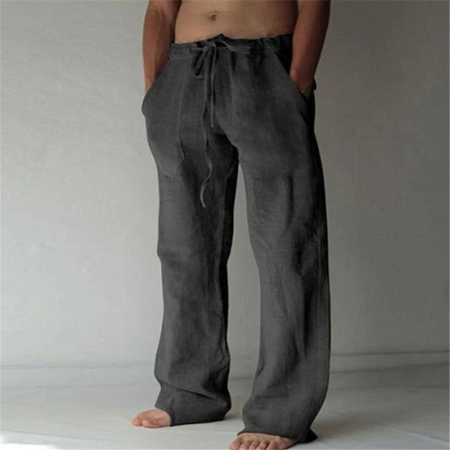Anton - Uni-Leinen-Freizeithose für Männer