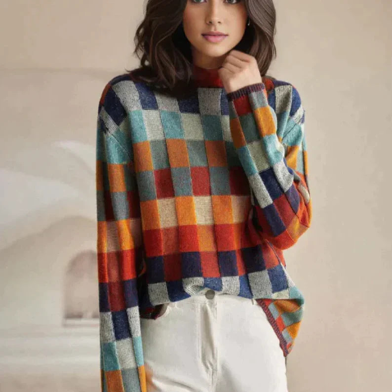 Genevieve - Stylischer Patchwork-Pullover