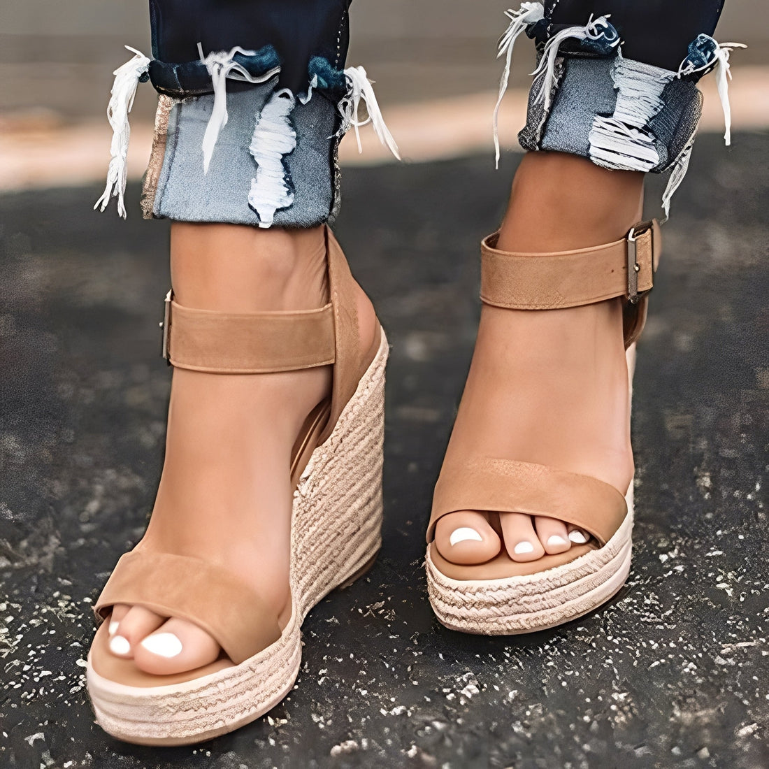Annalee - Bequeme Damen-Keilsandalen mit Riemen