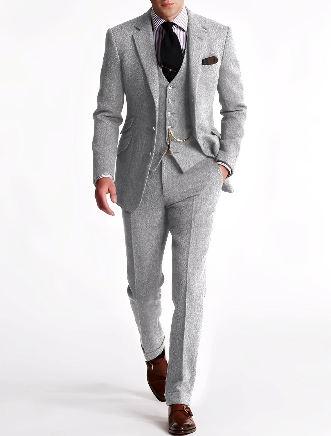 Desmond - Eleganter dreiteiliger Tweed-Anzug für Herren