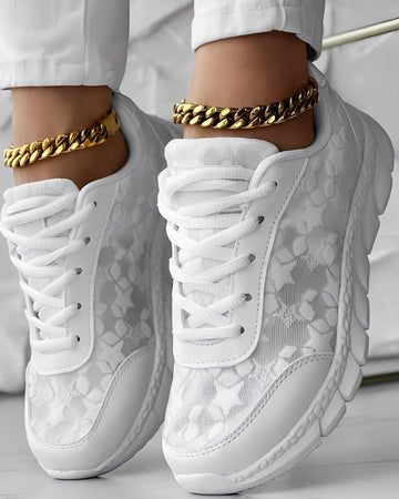 Elisabeth - Komfortable, atmungsaktive Damen-Sneakers mit Blumenmuster