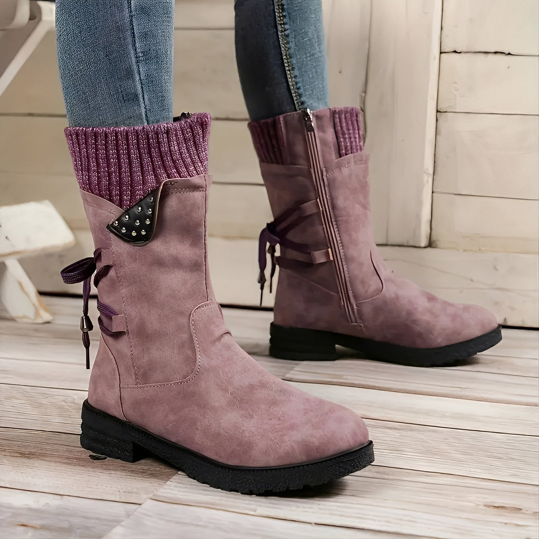 Sharalyn - Bequeme Winterstiefel für Frauen in halber Wadenhöhe
