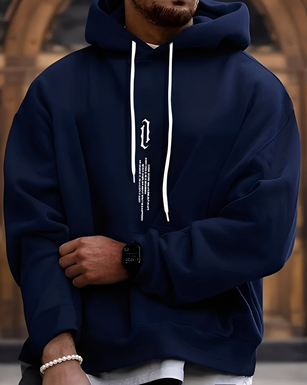 Clayton - Stilvoller, locker geschnittener Herren-Hoodie mit Print