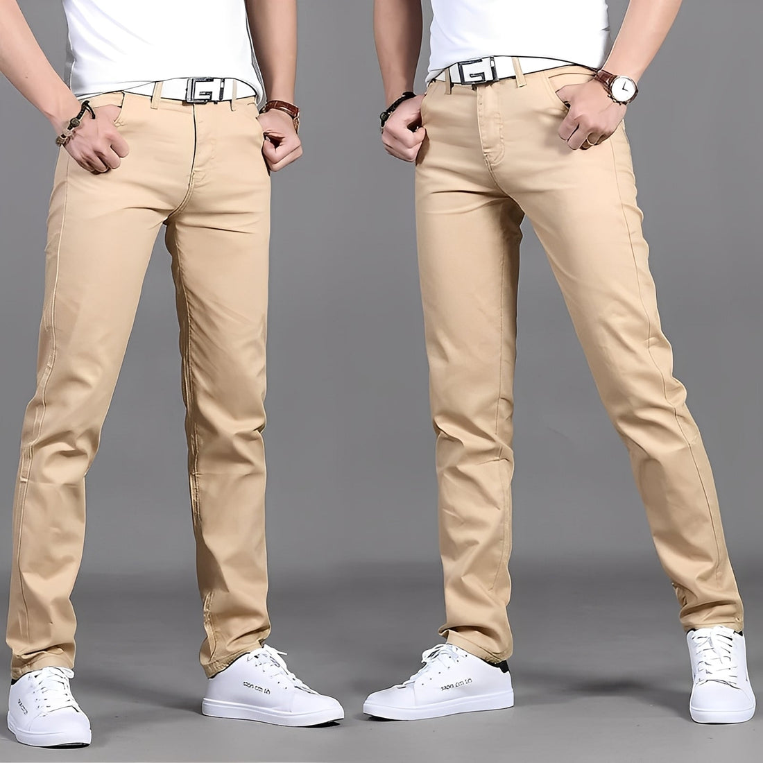 Russell - Bequeme, schmal geschnittene Herrenchinohose