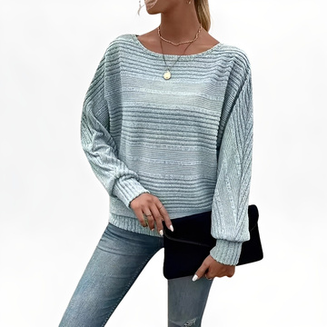 Eleanore - Bequemer, locker geschnittener Streifensweater für Damen